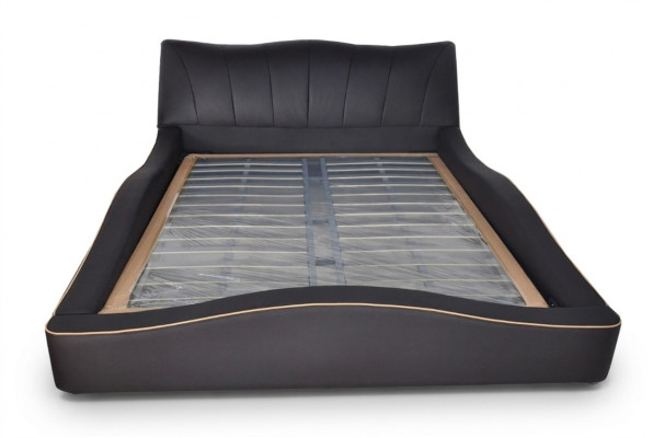 Diseño de lujo Cuero Acolchado Marco de Cama de Hotel Modernas Camas Tapizadas
