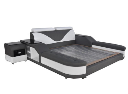 Diseño de cama doble de cuero acolchado moderno 140/160/180/200 cama LB8817.