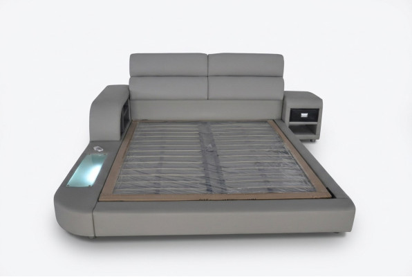 Diseño de cuero de lujo, cama moderna con tapizado doble de 140/160/180/200.