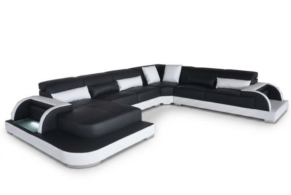 Sofá de cuero Sofá Diseño de conjunto de esquina de salón sofá moderno Sofás en forma de U Sofás