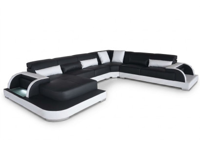 Sofá de cuero Sofá Diseño de conjunto de esquina de salón sofá moderno Sofás en forma de U Sofás