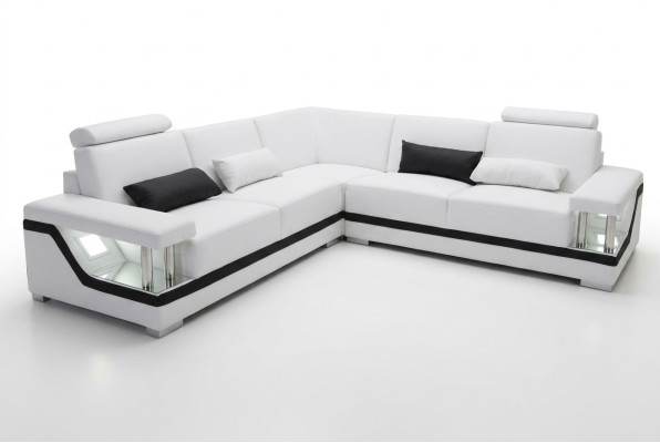 Sofá de cuero sofá conjunto de esquina diseño moderno de sofá en forma de L L6002