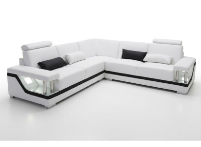 Sofá de cuero sofá conjunto de esquina diseño moderno de sofá en forma de L L6002