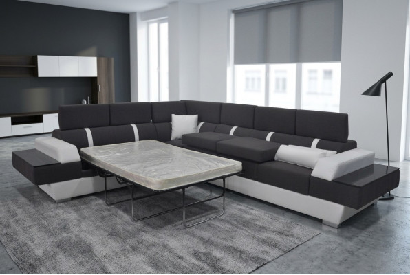 Sofá de cuero Sofá conjunto de esquina de sofá en forma de L moderno diseño K5015D