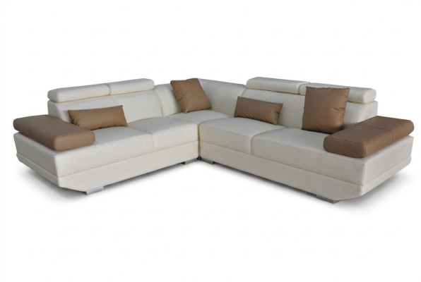 Sofá de cuero, sofá de esquina, conjunto de salón, diseño moderno, sofá decorativo en forma de L.