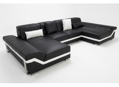 Sofá de cuero Sofá paisaje de vida conjunto de esquina Diseño Moderno Sofá en forma de U K5007C