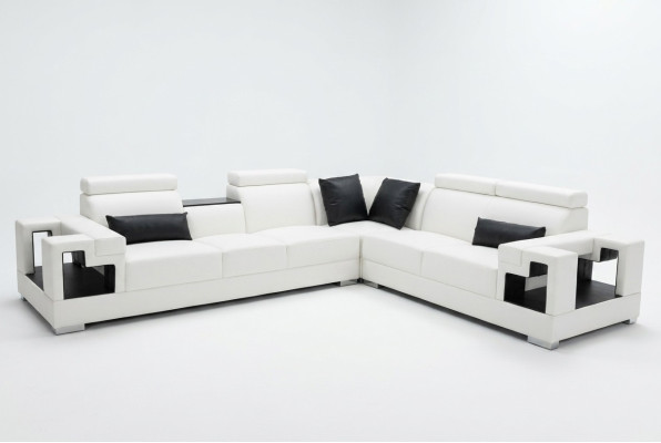 Sofá de cuero sofá conjunto de esquina de diseño de sala de estar moderna en forma de L K5001