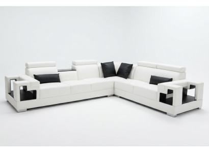 Sofá de cuero sofá conjunto de esquina de diseño de sala de estar moderna en forma de L K5001