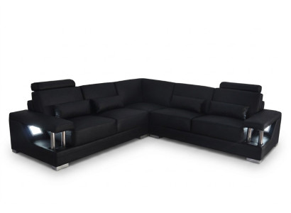 Sofá de cuero Sofá Salón Conjunto de decoración en forma de L de diseño moderno.