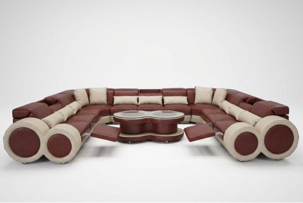 Sofá de cuero sofá sofá de salón diseño de conjunto de muebles moderno esquina sofá
