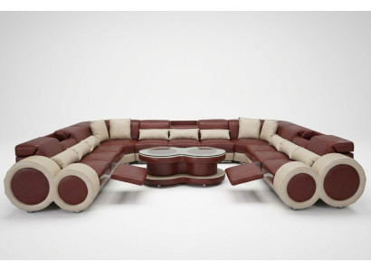 Sofá de cuero sofá sofá de salón diseño de conjunto de muebles moderno esquina sofá