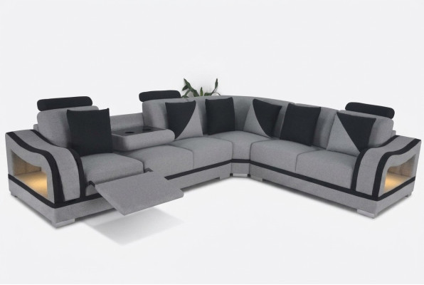 Sofá de cuero Sofá Sala de estar Conjunto de muebles de diseño moderno Rinconera Sofá en forma de L