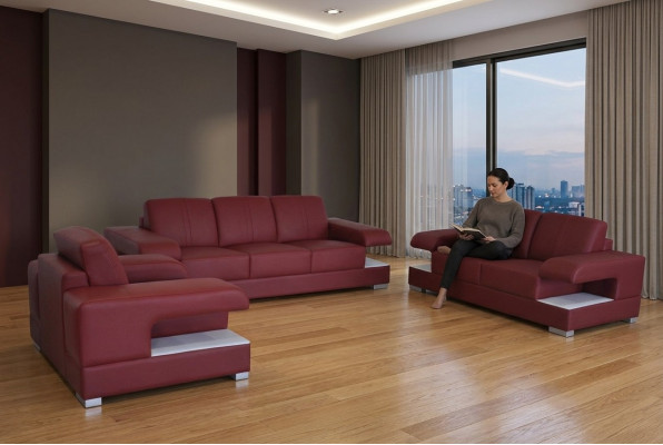 Sofá de cuero sofá conjunto de muebles de salón conjunto de diseño moderno sofá conjunto de 3 + 2 + 1 G8028D