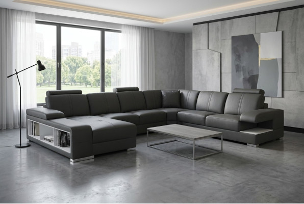 Sofá de cuero sofá conjunto de sofás diseño moderno esquina sofá en forma de U nuevo G8028