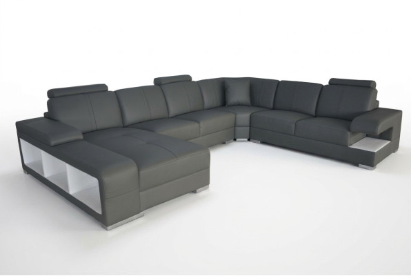 Sofá de cuero sofá conjunto de sofás diseño moderno esquina sofá en forma de U nuevo G8028