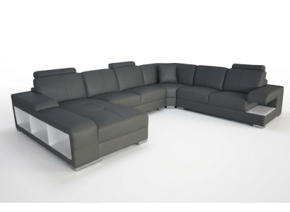 Sofá de cuero sofá conjunto de sofás diseño moderno esquina sofá en forma de U nuevo G8028