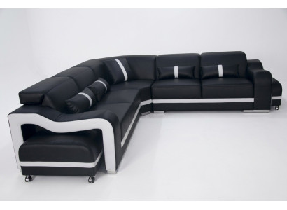 Sofá de cuero Esquina de diseño moderno Sofá en forma de L