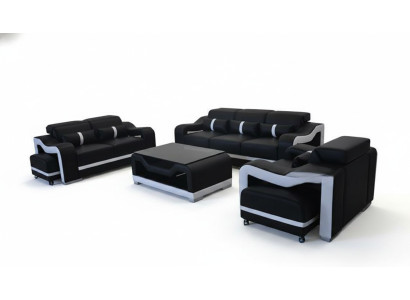 Sofá de cuero, sofá tapizado 3+2+1 asientos juego completo G8027D + mesa.