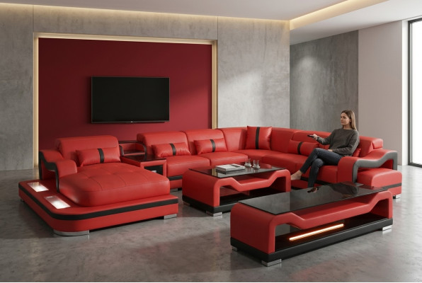 Sofá de cuero conjunto completo de acolchado de sofá conjunto de sala de estar sofás sofás