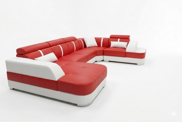 Diseño de esquina sofá asiento cuero acolchado conjunto de esquina paisaje sofás nuevos sofá