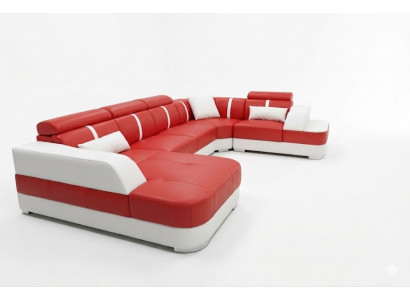 Diseño de esquina sofá asiento cuero acolchado conjunto de esquina paisaje sofás nuevos sofá
