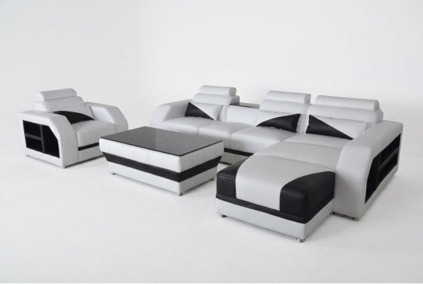 Conjunto de sofás de esquina de cuero, sofás, sofá-cama, sofás, sofás, sillas de salón, rincón.