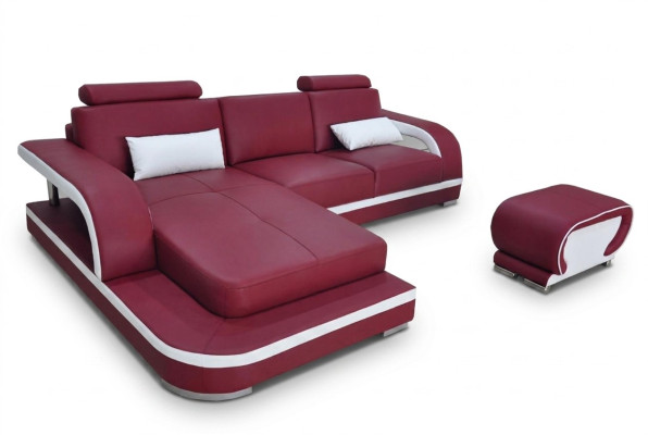 Sofá de esquina de cuero Conjunto de sofás Sofás Sillones Tapicería Paisaje doméstico de lujo Sofá de esquina
