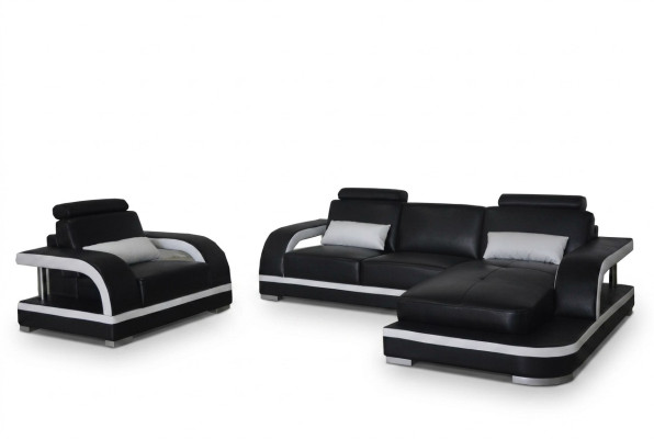 Sofá esquinero tapizado con cuero nuevo en forma de L conjunto de muebles de salón