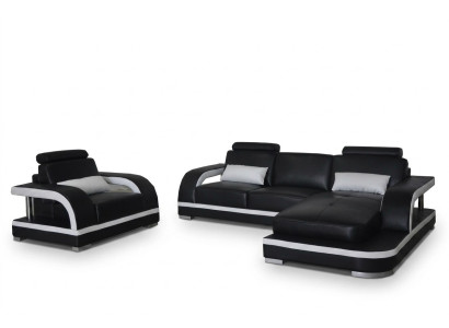 Sofá esquinero tapizado con cuero nuevo en forma de L conjunto de muebles de salón
