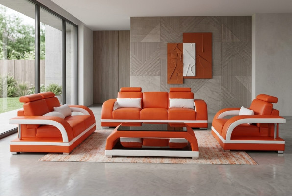 Sofá sofá cuero tapizado asiento conjunto de sofás 3+2+1 mesa conjunto sofás diseño