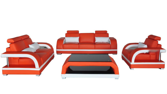 Sofá sofá cuero tapizado asiento conjunto de sofás 3+2+1 mesa conjunto sofás diseño