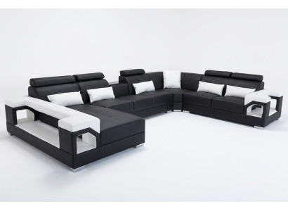 Sofá de esquina con respaldo ergonómico y reposabrazos funcionales
