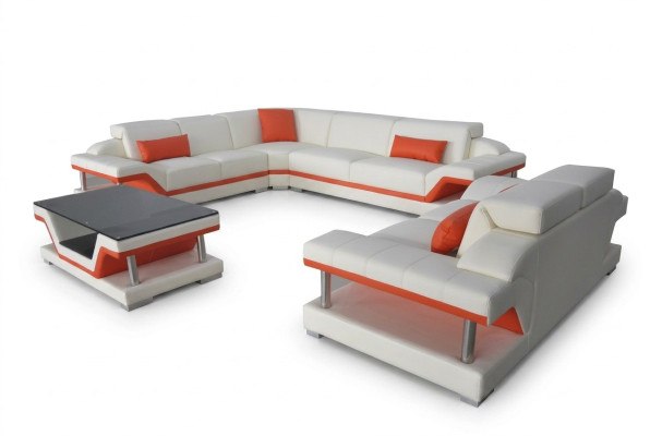 Sofá de cuero sofá moderno sofá de sala de estar de 2 plazas sofás asiento esquina mesa