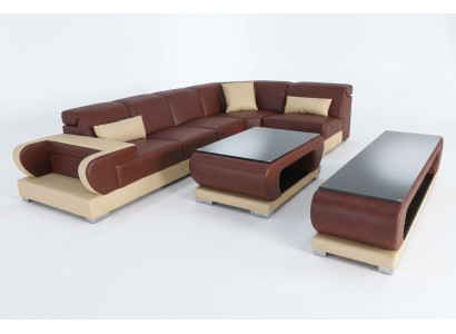 Sofá de esquina de cuero conjunto de sofás sofás sofás sofás conjunto de tapizados de sala de estar.