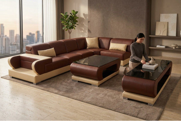Sofá Sofá Tapizado Asiento Esquina Sofá Moderno Conjunto de sofás Conjunto de salón 3 piezas