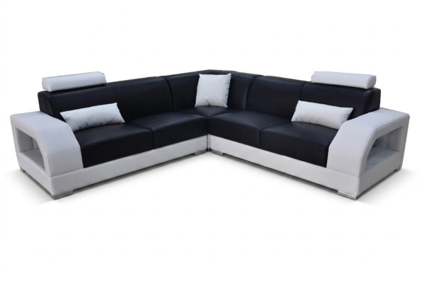 XXL sofá rinconera de cuero sala de estar conjunto diseño moderno sofá en forma de L G8001B