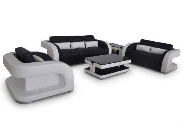 XXL Sofá de Cuero Juego de Sala Diseño Moderno, Sofás 3+2+1 Nuevo