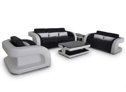 XXL Sofá de Cuero Juego de Sala Diseño Moderno, Sofás 3+2+1 Nuevo