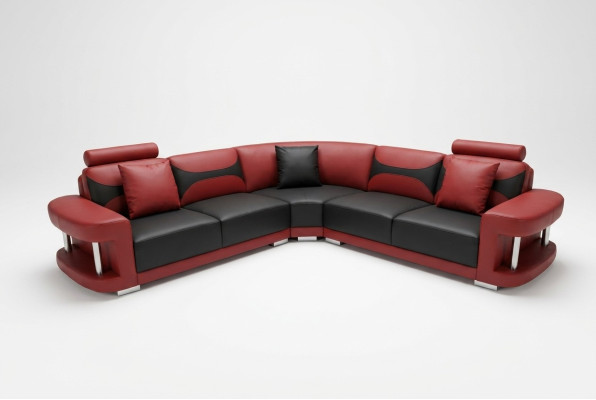 Sofá de cuero XXL moderno, conjunto de sofás de cuero, sofá en forma de L F3001B.