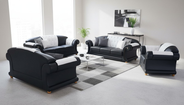 3+2+1 Conjunto de sofás de cuero Sofá sofás tapizados Sofás Sofás de lujo Nuevos