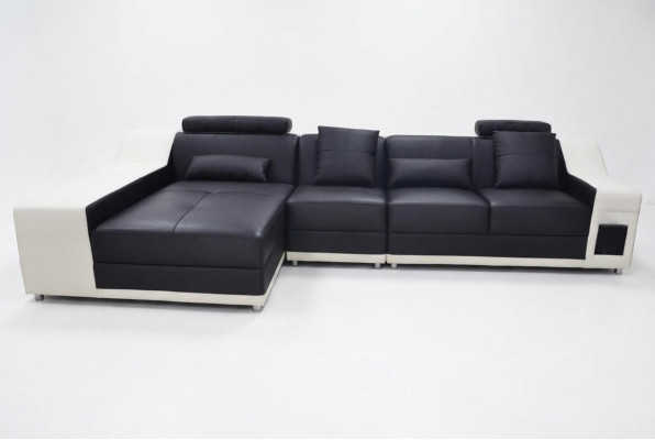 Esquina de cuero Moderno XXL sofá Chaise Longue de cuero Sofá en forma de L B2017B