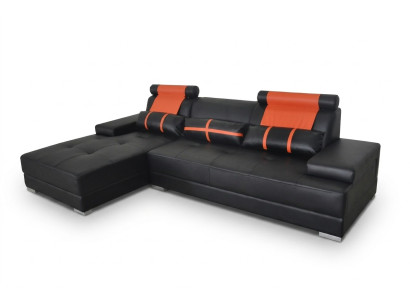 Diseño de cuero acolchado XXL Sala de estar Sofá Sofá de diseño esquinero.