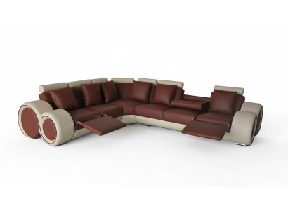 Diseño Cuero Acolchado XXL Sofá Sala de estar Sofá Diseñador Esquina Conjunto.