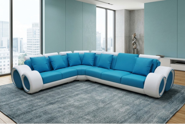 Diseño de tapicería de cuero XXL Sala de estar Esquina Sofá de diseño de sofá de salón