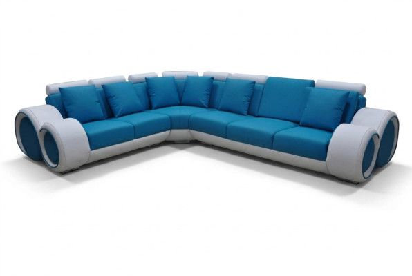 Diseño de tapicería de cuero XXL Sala de estar Esquina Sofá de diseño de sofá de salón