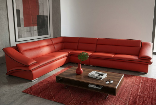 Diseño de cuero acolchado, esquina de asiento de cuero, paisaje de esquina de cuero, habitación nueva, sofá.