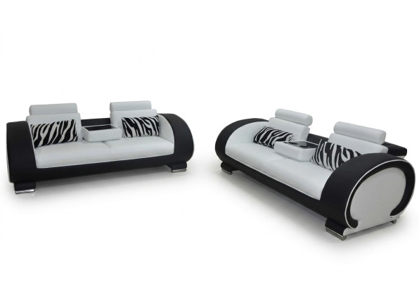 Sofá sofá asiento acolchado juego completo conjunto de 3+3 sofás sofás de diseñador en cuero