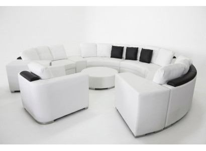 Sofá esquinero redondo Couch XXL Gran sofá redondo Sofá en forma de U Sofá redondo Acogedor Nuevo