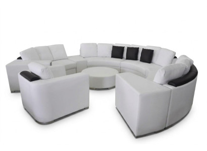 Sofá esquinero redondo, sofá, cojín XXL grande, sofá redondo, conjunto de salón, sillón, puf.