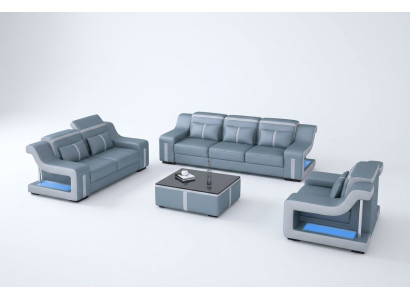 Sofá de diseño Sofá 3+2 plazas en piel Sofás grandes iluminados